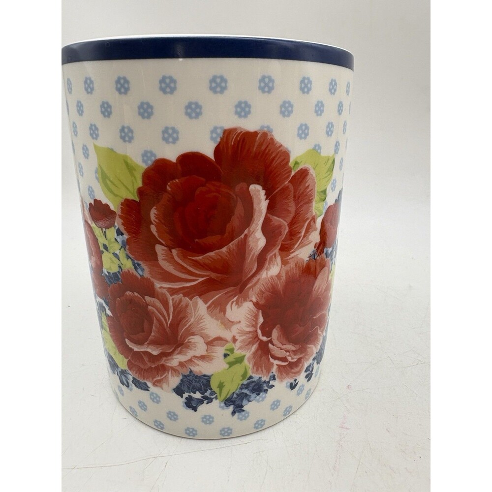 The Pioneer Woman Floral Ceramic Utensil Crock Kitchen Counter Holder